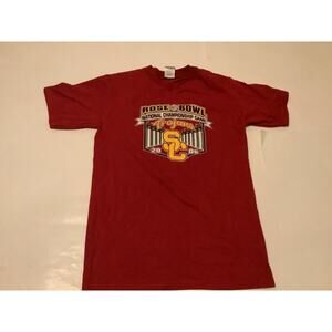 USC TROJANS 2006 Rose Bowl National Championship Game Tee shirt Men’s Small Red